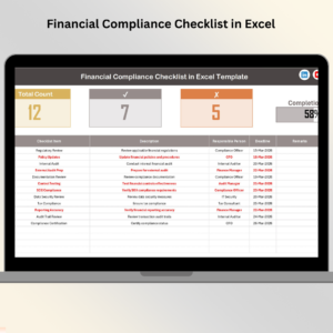 Financial Compliance Checklist in Excel