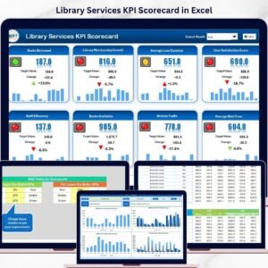 Library Services KPI Scorecard in Excel
