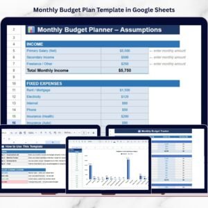 Monthly Budget Plan Template in Google Sheets