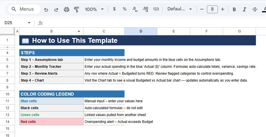 Monthly Budget Plan Template in Google Sheets - Image 5