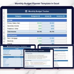 Monthly Budget Planner Template in Excel
