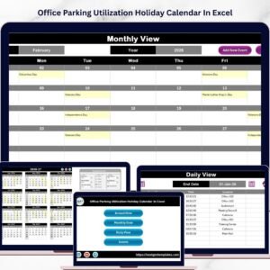 Office Parking Utilization Holiday Calendar In Excel