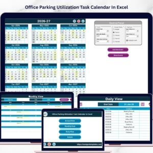 Office Parking Utilization Task Calendar In Excel