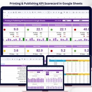 Printing & Publishing KPI Scorecard in Google Sheets