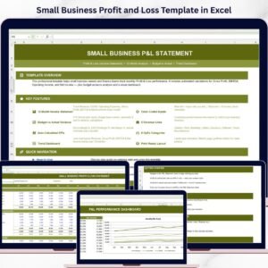 Small Business Profit and Loss Template in Excel