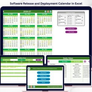Software Release and Deployment Calendar in Excel
