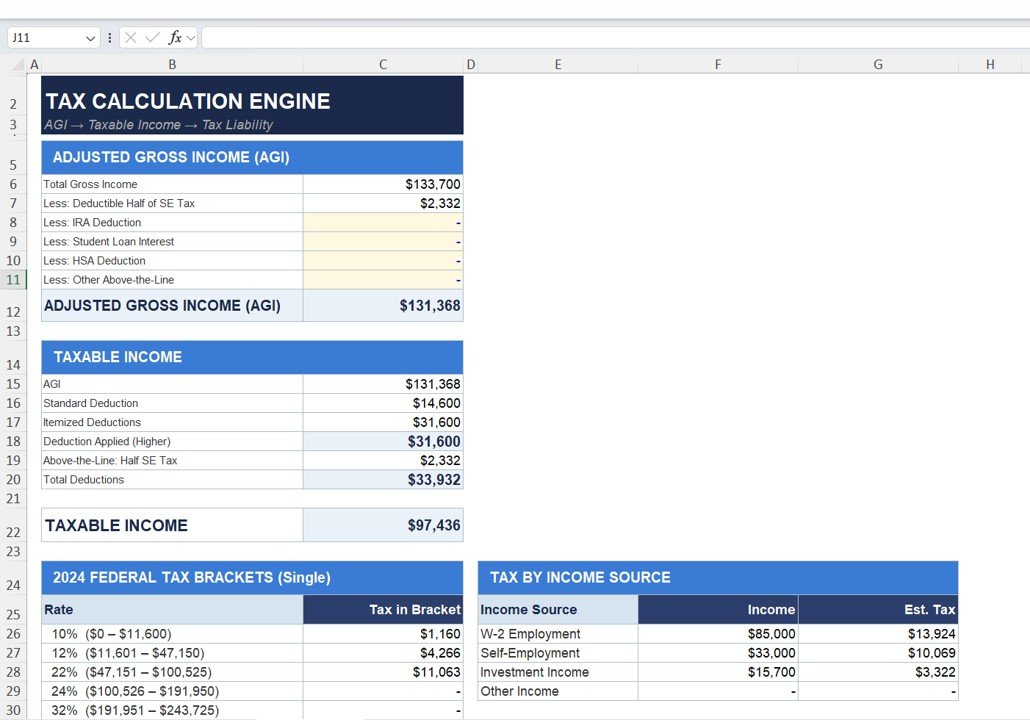 Tax Planning Worksheet Template in Excel - Image 4