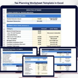 Tax Planning Worksheet Template in Excel