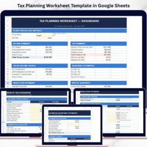 Tax Planning Worksheet Template in Google Sheets