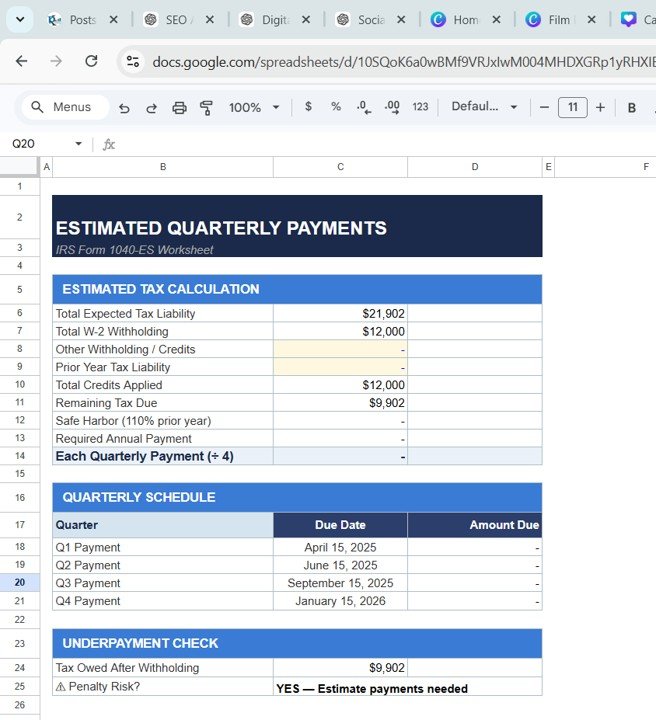 Tax Planning Worksheet Template in Google Sheets - Image 6
