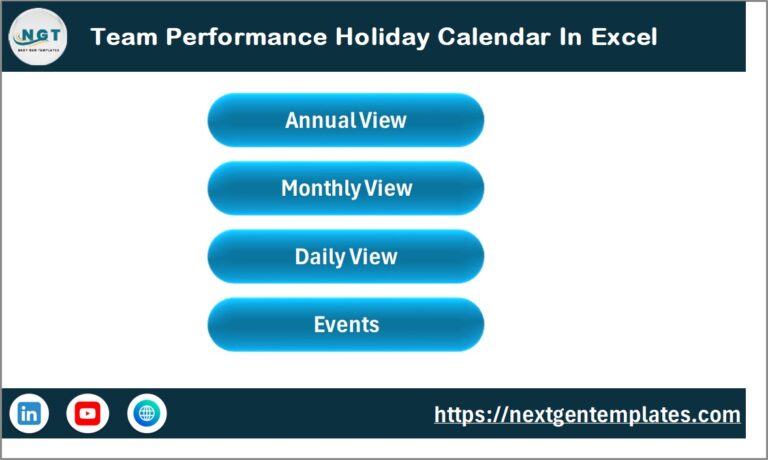Team Performance Holiday Calendar in Excel - Next Gen Templates