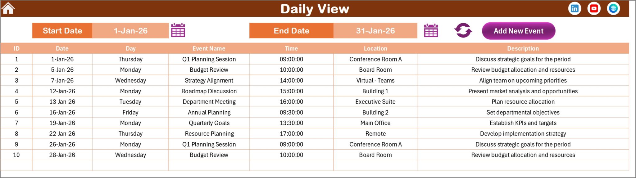 Work Performance Calendar Team Performance Planning Calendar in Excel - Next Gen Templates
