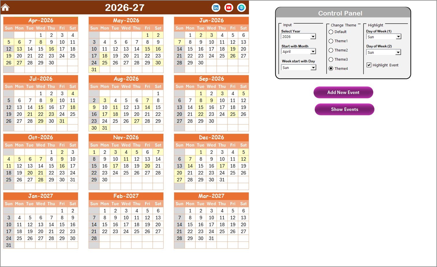 Annual View Sheet tab