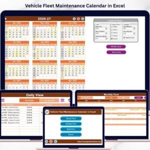 Vehicle Fleet Maintenance Calendar in Excel