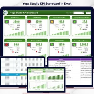 Yoga Studio KPI Scorecard in Excel