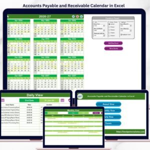 Accounts Payable and Receivable Calendar in Excel