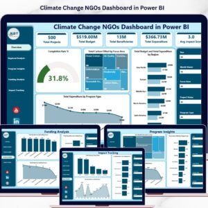 Climate Change NGOs Dashboard in Power BI