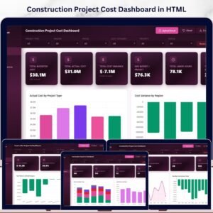 Construction Project Cost Dashboard in HTML