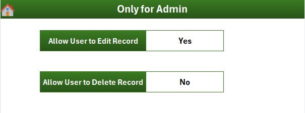 Employee Health Declaration Tracker in Excel - Settings Sheet