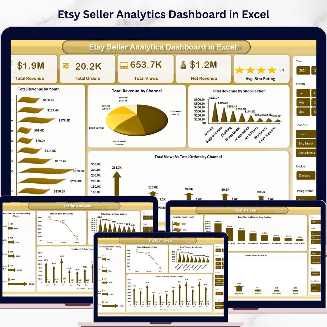 Etsy Seller Analytics Dashboard in Excel