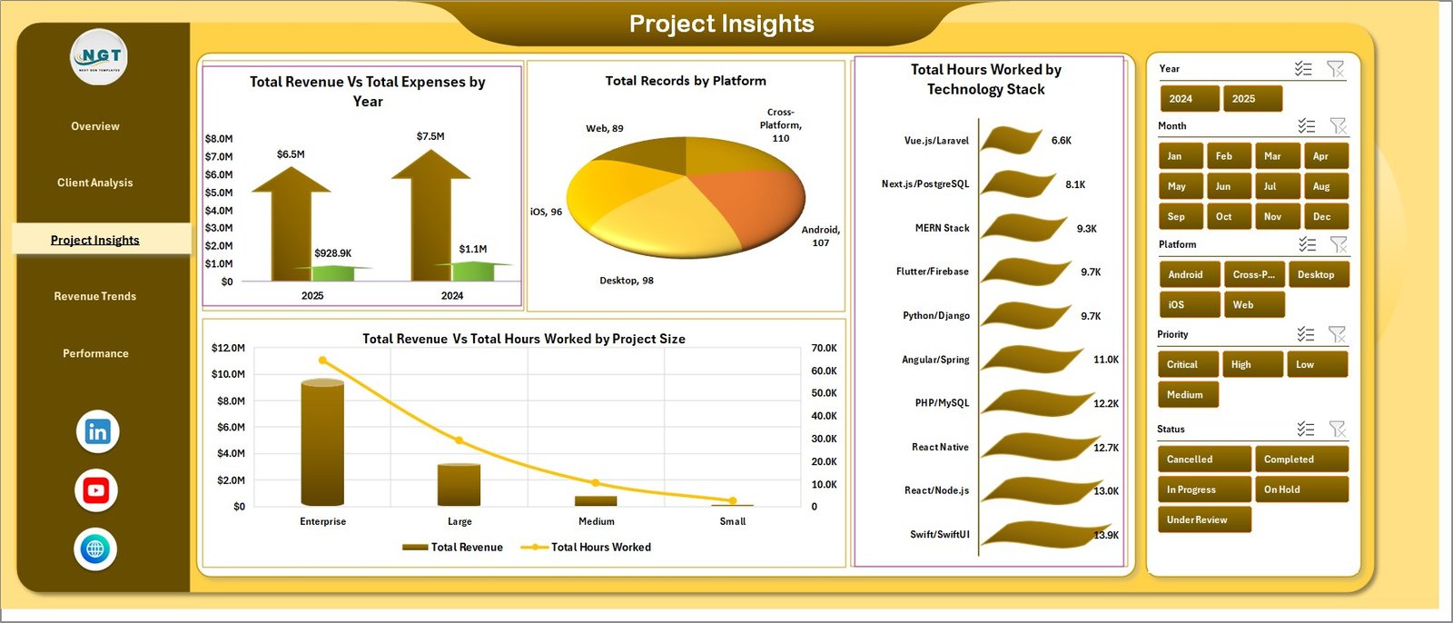 Freelance Developer Dashboard - Project Insights