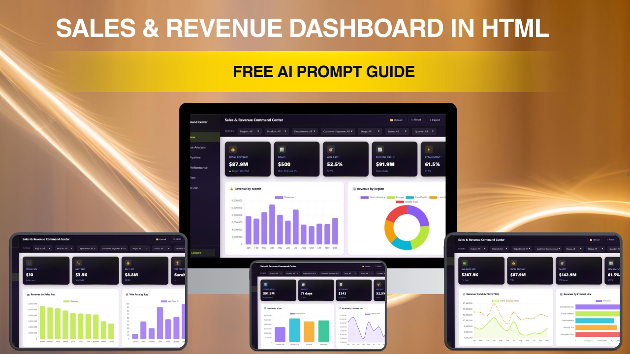 Sales and Revenue Command Center Dashboard
