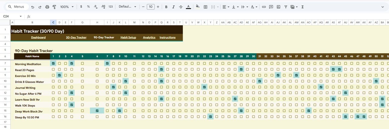 Habit Tracker - 90-Day Tracker