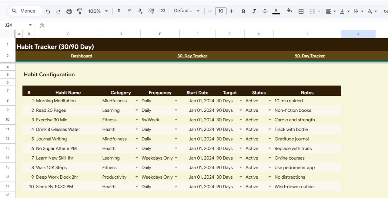 Habit Tracker - Habit Setup