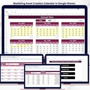 Marketing Asset Creation Calendar in Google Sheets
