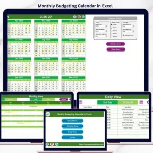 Monthly Budgeting Calendar in Excel