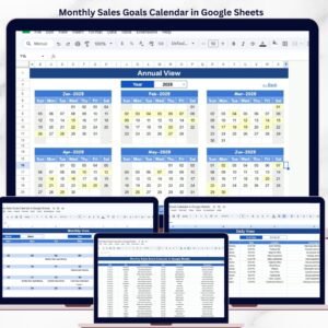 Monthly Sales Goals Calendar in Google Sheets