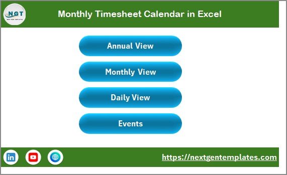 Monthly Timesheet Calendar in Excel