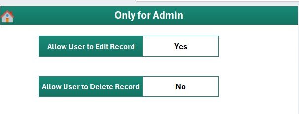 Office Parking Permit Request Tracker in Excel - Settings Sheet