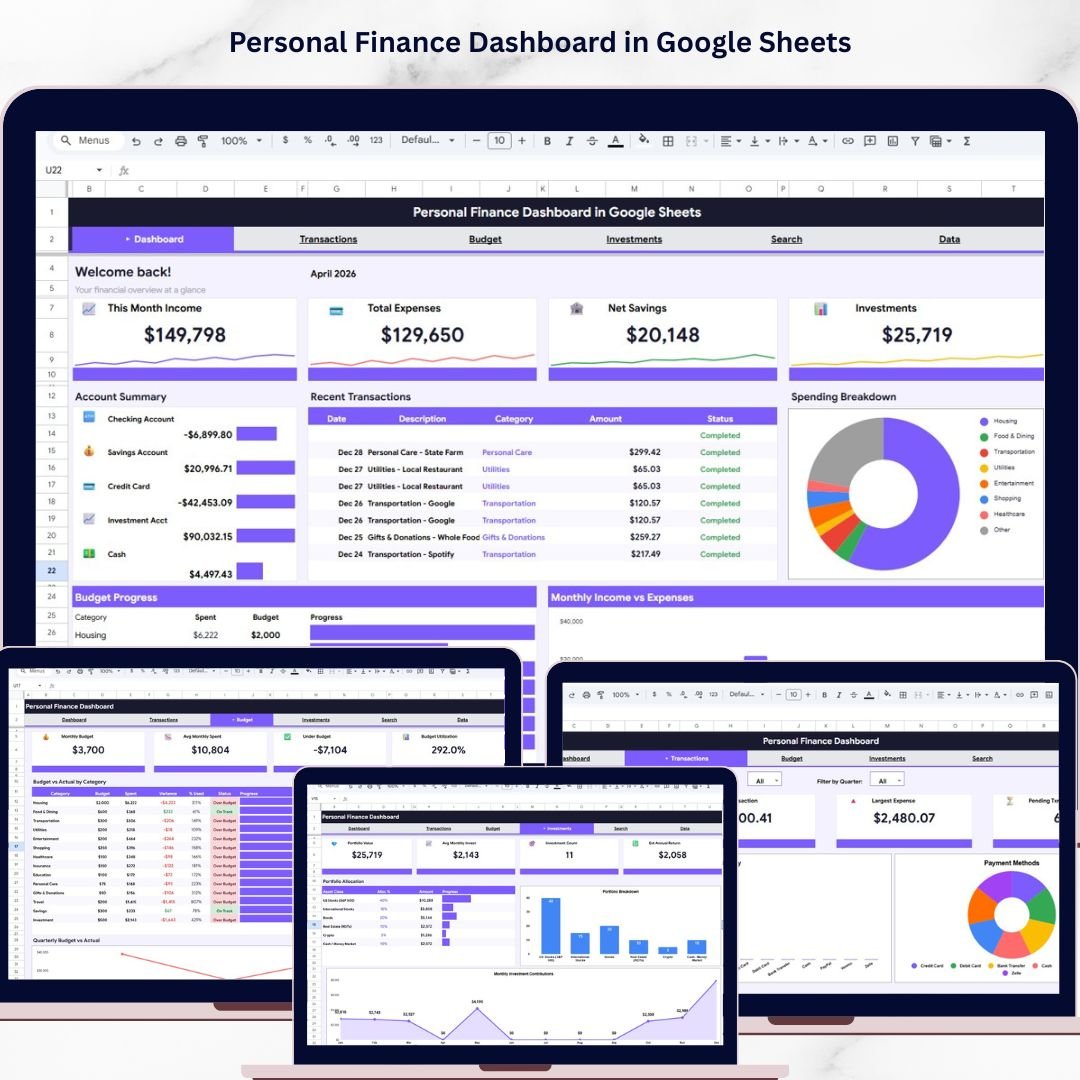 Personal Finance Dashboard in Google Sheets