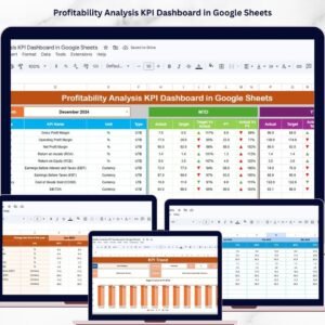 Profitability Analysis KPI Dashboard in Google Sheets