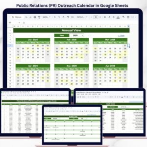Public Relations (PR) Outreach Calendar in Google Sheets
