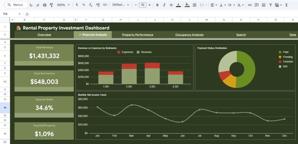 Rental Property Investment Dashboard in Google Sheets - Next Gen Templates