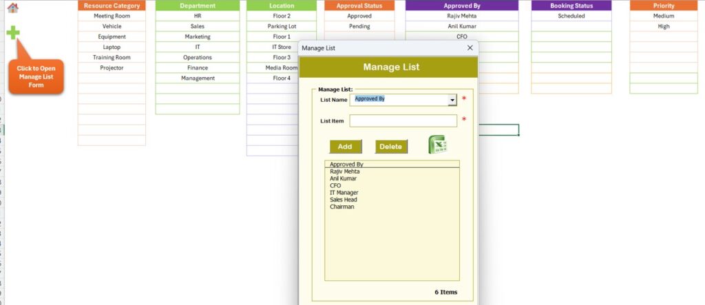 Resource Booking Tracker in Excel - Next Gen Templates