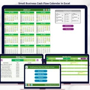 Small Business Cash Flow Calendar in Excel