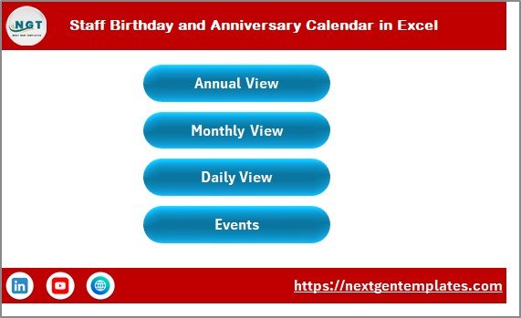 Staff Birthday and Anniversary Calendar in Excel