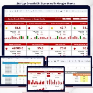 Startup Growth KPI Scorecard in Google Sheets