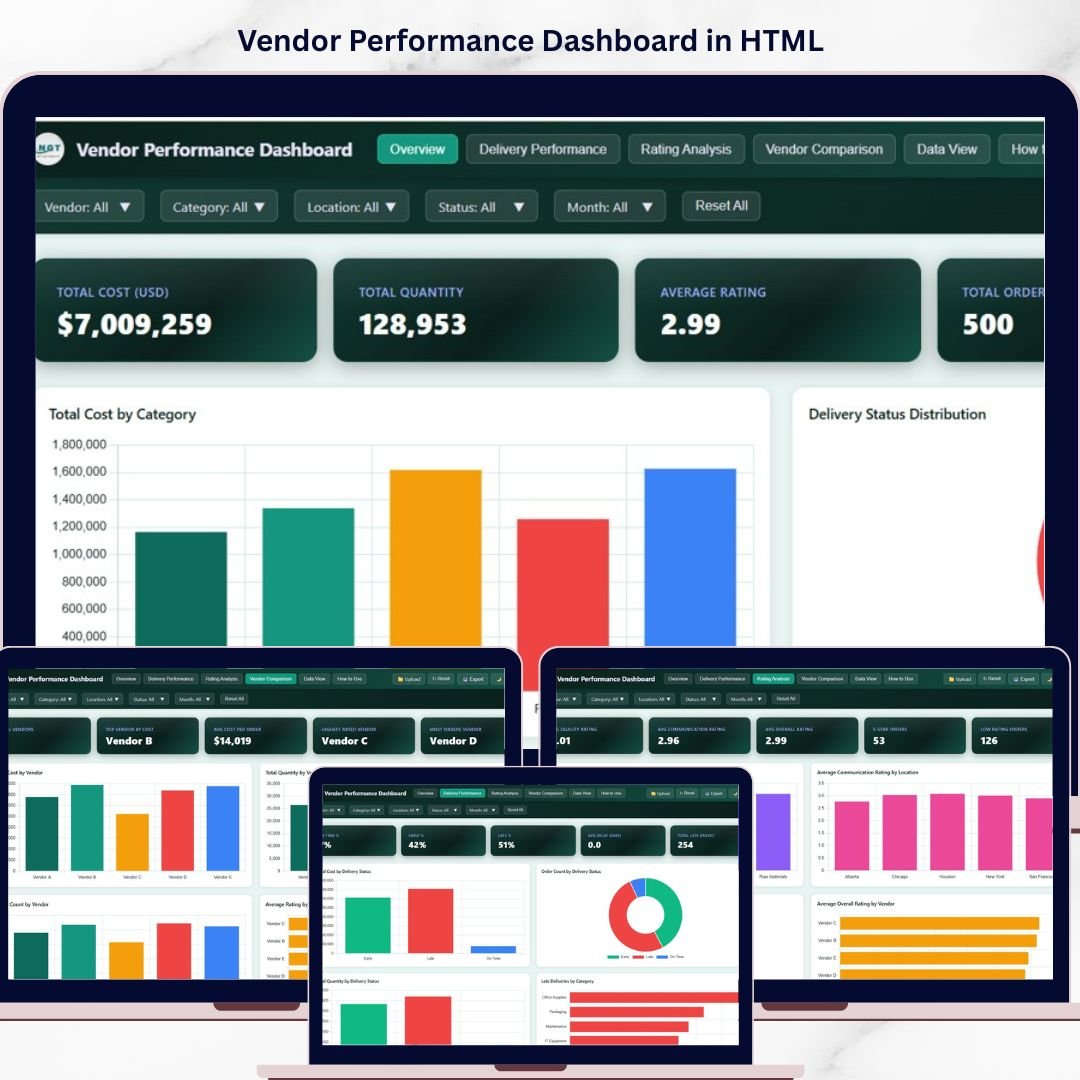 Vendor Performance Dashboard in HTML