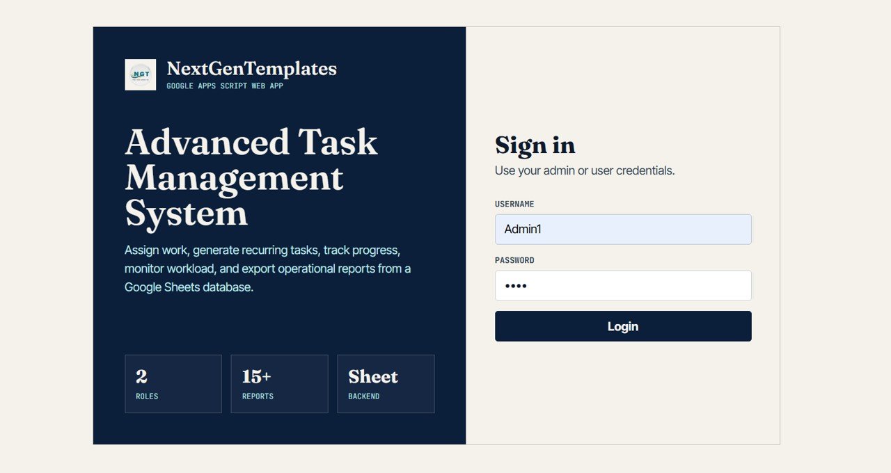 Advanced Task Management System Web App Template