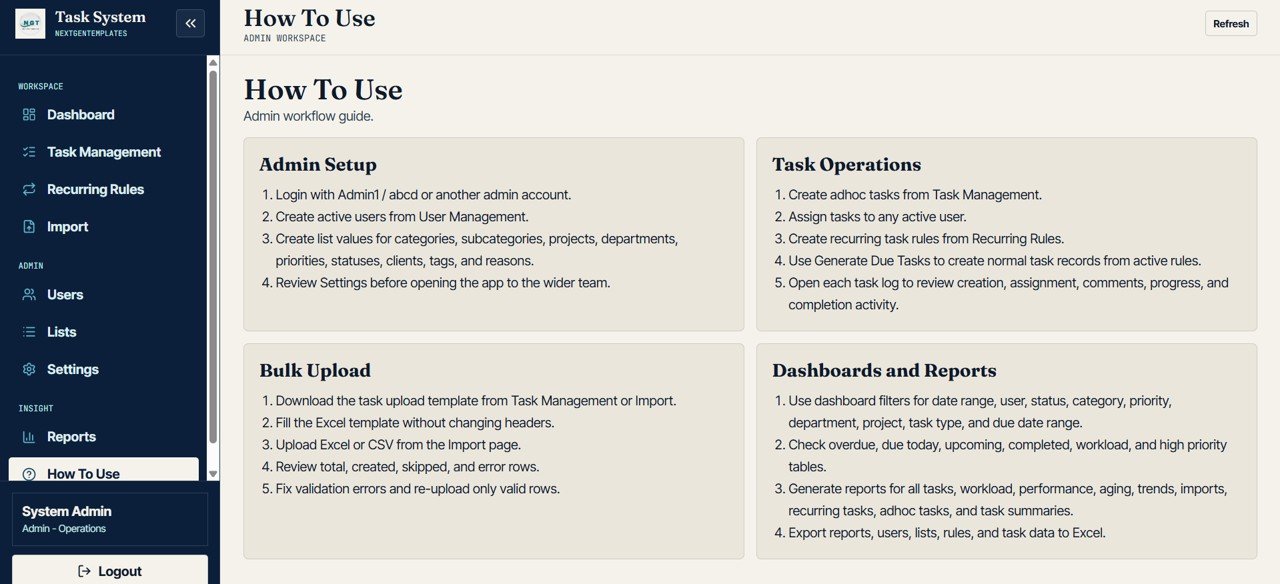 Advanced Task Management System how to use
