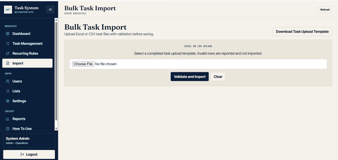 Advanced Task Management System bulk task import