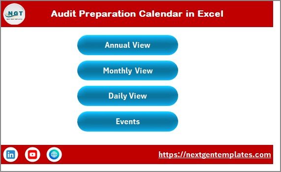 Audit Preparation Calendar in Excel - Home Sheet