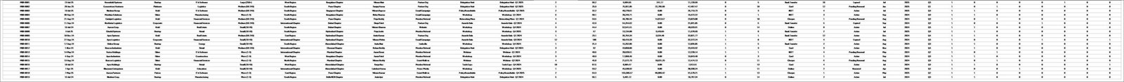 Chamber of Commerce Dashboard in Excel - Data Sheet