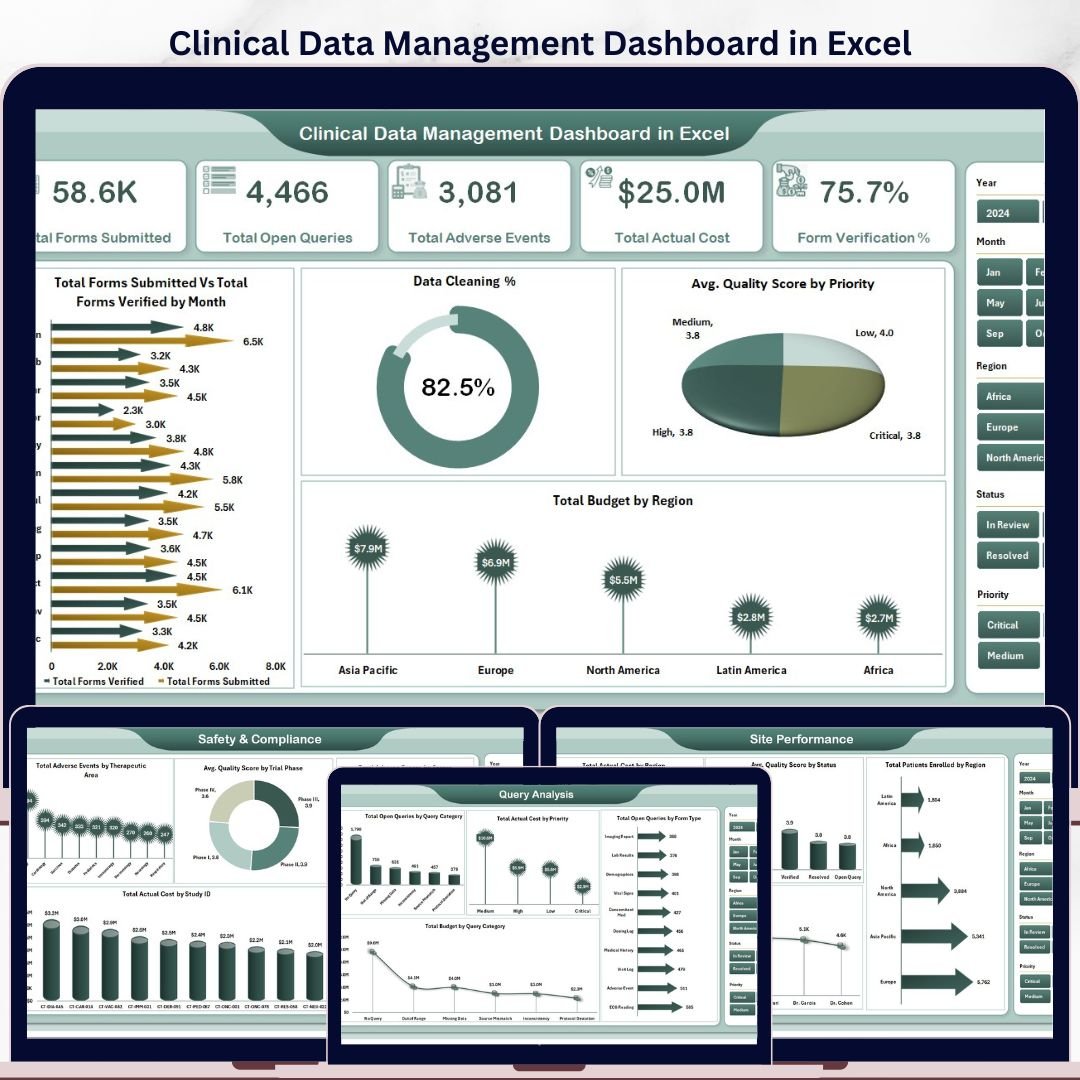 Clinical Data Management Dashboard in Excel