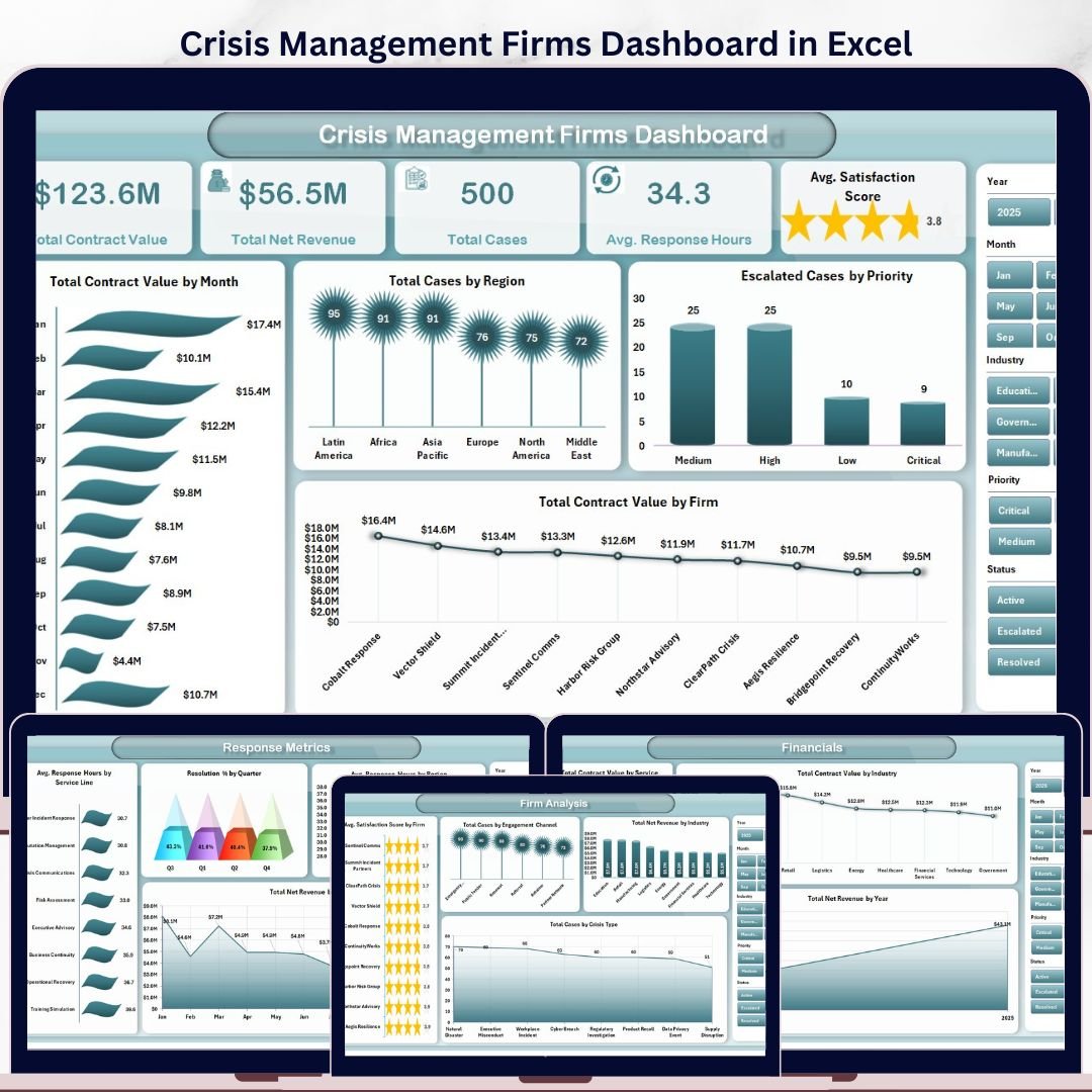Crisis Management Firms Dashboard in Excel