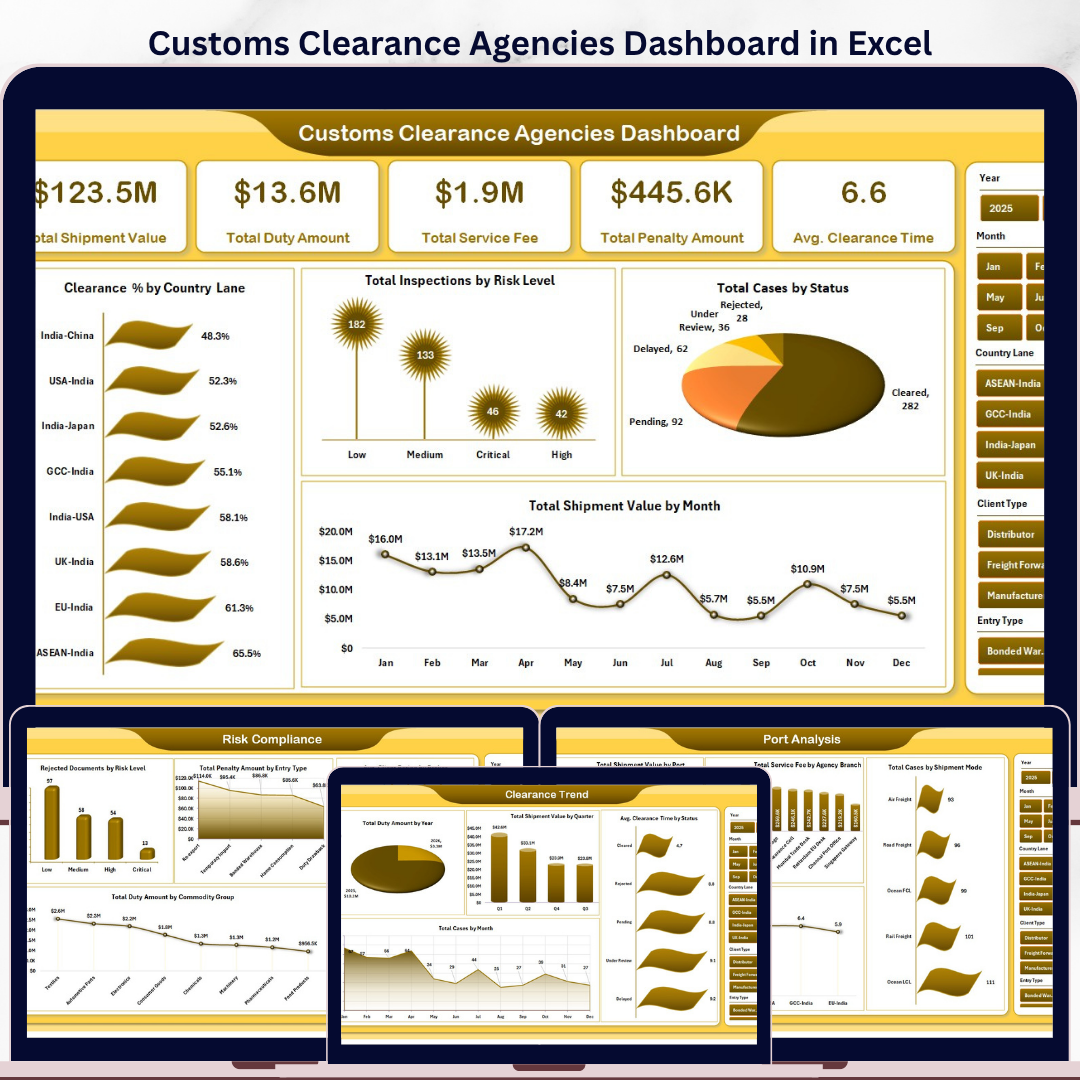Customs Clearance Agencies Dashboard in Excel
